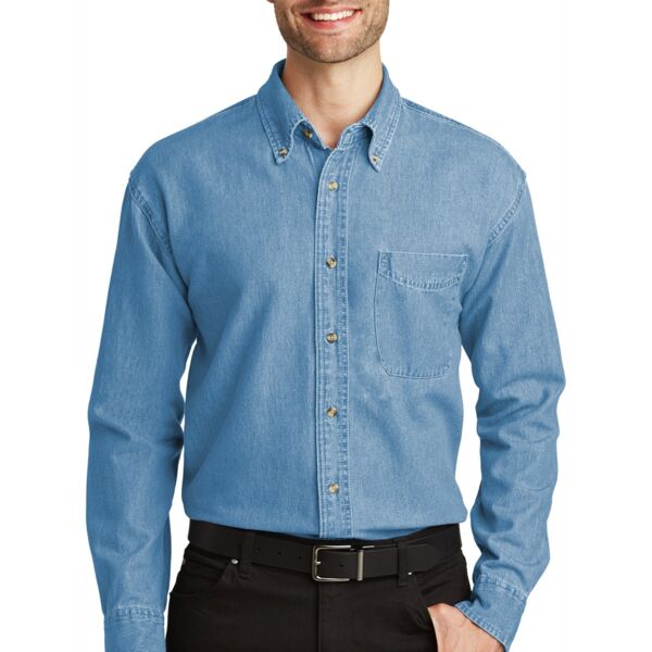 Tall Long Sleeve Denim Shirt Thumbnail